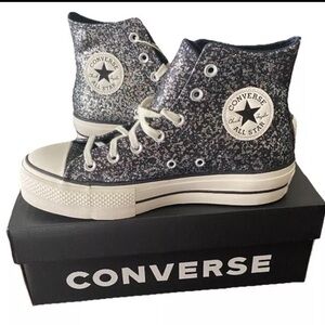 Women’s Chuck Taylor All Star Lift Platform Canvas High Top Sneakers~Sparkle 🩷